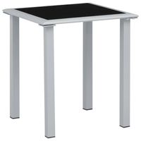 vidaXL Tuintafel 41x41x45 cm staal en glas zwart en zilverkleurig