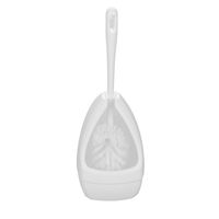 Wc-borstel/toiletborstel met randreiniger inclusief houder wit 39.5 cm van kunststof - Toiletborstels - thumbnail