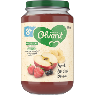 Olvarit Appel Aardbei Banaan 8+ Maanden 200 g bij Jumbo
