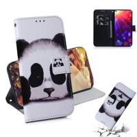 Panda patroon gekleurde tekening horizontale Flip lederen case voor Huawei Honor View 20 met houder & card slots & portemonnee
