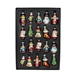 Kersthangers figuurtjes - 20x stuks - glas - kerstornamenten set - 28 x 20 cm