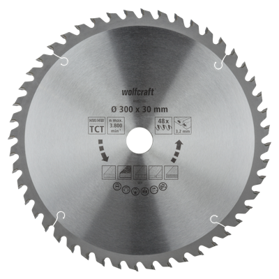 Wolfcraft HM Cirkelzaagblad | 48 td | Ø300 x 30 x 3,2mm | 1 stuk - 6682000