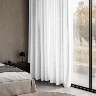Gordijnen met Linnen Look - Haken of Ringen - Off White maat: 250 x 150 cm - materiaal: Polyether/Velours - Dekbed-Discounter.nl