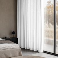 Gordijnen met Linnen Look - Haken of Ringen - Off White maat: 250 x 150 cm - materiaal: Polyether/Velours - Dekbed-Discounter.nl