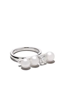 TASAKI bague Collection Line Balance Solo en or blanc 18ct et ornée de diamant - Argent