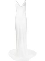 Norma Kamali robe longue Criss-cross à tissu coupé dans le biais - Blanc