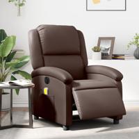 Massagestoel verstelbaar elektrisch kunstleer bruin