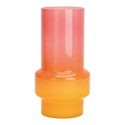 Vaas van glas pink/roze (B/H/D) 13x25x13cm