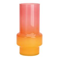 Vaas van glas pink/roze (B/H/D) 13x25x13cm