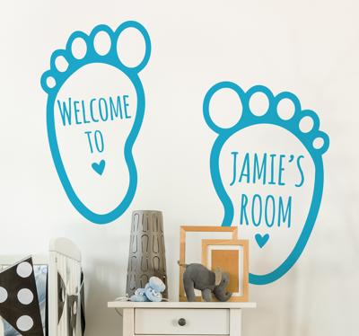 Muursticker Welkom babykamer Muursticker Welkom babykamer