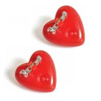 Hartjes broche - Set van 3x stuks - met knipperlicht - op batterijen - 4 cm - sierspeld