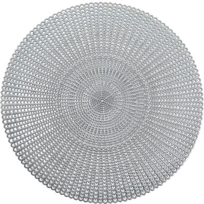 Zeller Placemats - rond - zilverkleurig - met gaatjes - 41 cm