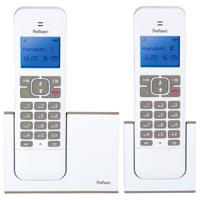 Profoon PDX-8420TE - DECT telefoon met 2 handsets, wit/taupe Profoon PDX-8420TE - DECT telefoon met 2 handsets, wit/taupe