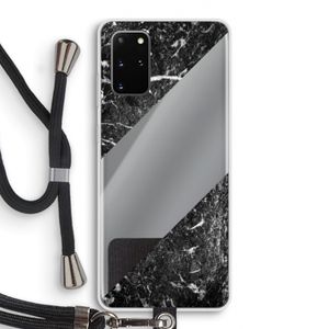 Zwart marmer: Samsung Galaxy S20 Plus Transparant Hoesje met koord