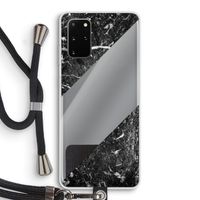 Zwart marmer: Samsung Galaxy S20 Plus Transparant Hoesje met koord