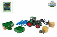 Kids Globe Farming  tractor met 8 acc. 30cm groen
