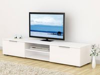Tv-meubel MATRIX 2 lades glanzend wit - thumbnail