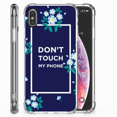 Apple iPhone X | Xs Anti Shock Case Flowers Blue DTMP Apple iPhone X | Xs Anti Shock Case Flowers Blue DTMP