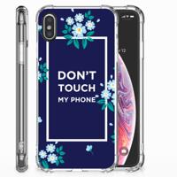 Apple iPhone X | Xs Anti Shock Case Flowers Blue DTMP