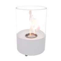 Ronde witte tafel bio-ethanol haard - thumbnail