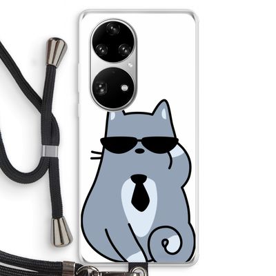 Cool cat: Huawei P50 Pro Transparant Hoesje met koord