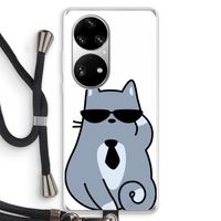 Cool cat: Huawei P50 Pro Transparant Hoesje met koord