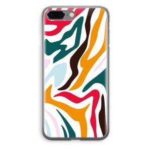 Colored Zebra: iPhone 8 Plus Transparant Hoesje