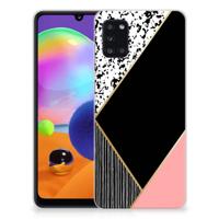 Samsung Galaxy A31 | TPU Hoesje | Zwart Roze Vormen