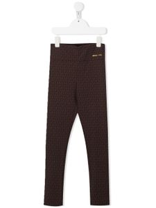 Michael Kors Kids legging monogrammé à taille haute - Marron