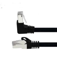 CAT5e Straight to Right Angle UTP Patch Cable, 500CM,Black