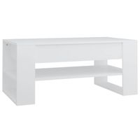 The Living Store Salontafel Wit - Bewerkt hout - 102 x 55 x 45 cm - Opbergschap - thumbnail