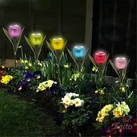 tuin tulp bloemvorm led zonne-energie waterdichte buis gazonverlichting decoratie voor tuin buiten feestartikelen Lightinthebox - thumbnail