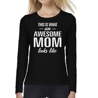 Awesome MOM cadeau t-shirt long sleeve zwart voor dames 2XL  - - thumbnail