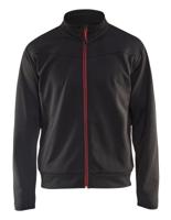 Blåkläder Service Sweatshirt met rits 33622526 | Zwart/Rood | Maat L - 7330509550892