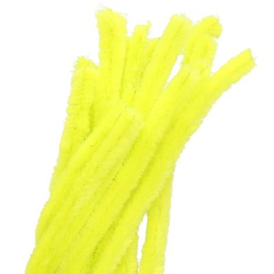 Chenille draad - 50x - geel - 14 mm x 50 cm - hobby/knutsel materialen