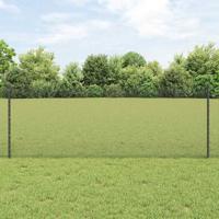 VidaXL Hek met paal grijs 0,8 x 10 m staal en pvc