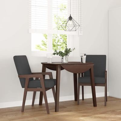 Eetkamerstoelen met kussens 2 stuks bruin massief hout rubber