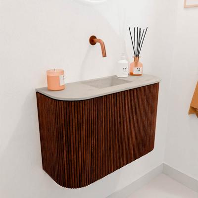 Toiletmeubel Mondiaz Joya Dlux | 63.2 cm | Meubelkleur Ruby | Faye wastafel Opalo Wasbak Midden | Zonder kraangat(en)