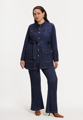 Yoek Pantalon bootleg DENIM | Blauw | Maat 42/44