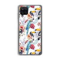 Bloemen tukan: Samsung Galaxy A12 Transparant Hoesje