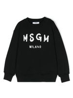 MSGM Kids sweat en coton à logo imprimé - Noir - thumbnail