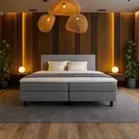 Boxspring Hotel Grijs 160x220 Cm Comfortschuim + 4 Cm Excl. Montage Medium & 7 Comfortzones & Normale Instap & Direct Leverbaar Nova Spring -