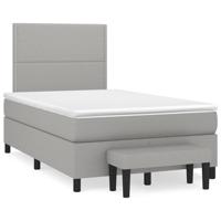 Boxspring met matras stof lichtgrijs 120x190 cm