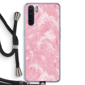 Abstract Painting Pink: Oppo A91 Transparant Hoesje met koord