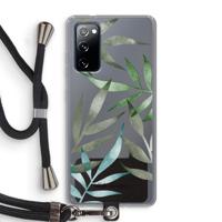 Tropical watercolor leaves: Samsung Galaxy S20 FE / S20 FE 5G Transparant Hoesje met koord