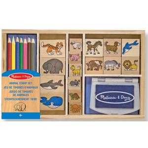 Melissa & Doug Dieren stempelset - hout - 24 delig - kinderen - speelgoed - Hobby - creatief