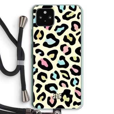 Leopard pattern: Pixel 5a 5G Transparant Hoesje met koord