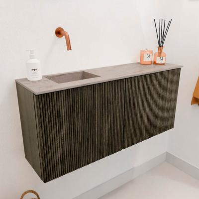 Toiletmeubel Mondiaz Joya Dlux | 90 cm | Meubelkleur Shadow | Faye wastafel Saba Wasbak Links | Zonder kraangat(en)