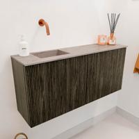 Toiletmeubel Mondiaz Joya Dlux | 90 cm | Meubelkleur Shadow | Faye wastafel Saba Wasbak Links | Zonder kraangat(en)