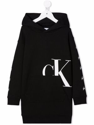 Calvin Klein Kids robe-sweat à logo imprimé - Noir